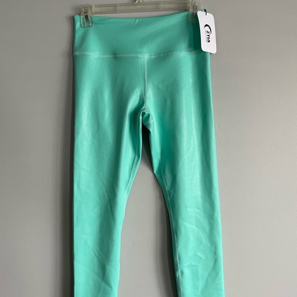 Turquoise Metallic Plus Light n Tight Hi-Rise 7/8 24" - Size 6-8